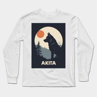 Akita Dog 3 - Japanese Retro Style Long Sleeve T-Shirt